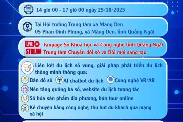 Hội thảo Ứng dụng các giải pháp chuyển đổi số phát triển du lịch tỉnh Quảng Ngãi